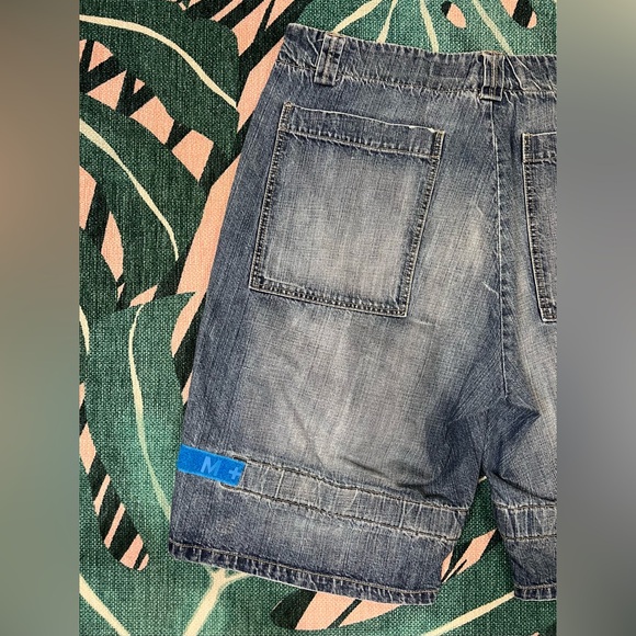 Vintage Le Jean De Marithe Francois Girbaud Jean Shorts Cargo Velcro Denim - Picture 5 of 14